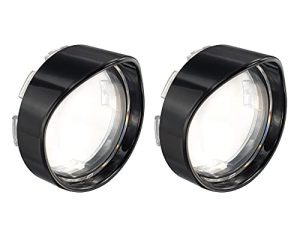 NTHREEAUTO Clear Bullet Turn Signal Lens Cover مع أقنعة سوداء متوافقة مع Harley Sportster Dyna Street Electra Glide Road King Fatboy
