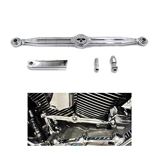 HTTMT MT288-014- وصلة تبديل تروس جمجمة من الكروم الألومنيوم متوافقة مع Harley CVO Electra Glide Fat Boy Heritage Softail قابل للتعديل من 300 مم إلى 330 مم HTTMT MT288-014- وصلة تبديل تروس جمجمة من الكروم الألومنيوم متوافقة مع Harley CVO Electra Glide Fat Boy Heritage Softail قابل للتعديل من 300 مم إلى 330 مم