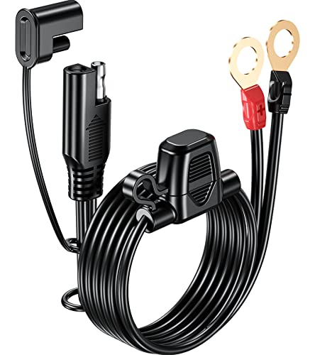 Kewig Motorcycle Solar SAE Quick Disconnect Extension Cable Adapter - 6FT SAE to O Ring Terminal Harness سريع الفصل مع 10A Fuse 2 Pin Plugs for Tractor، Motorcycle، Truck، Cars، RV (2pcs) Kewig Motorcycle Solar SAE Quick Disconnect Extension Cable Adapter - 6FT SAE to O Ring Terminal Harness سريع الفصل مع 10A Fuse 2 Pin Plugs for Tractor، Motorcycle، Truck، Cars، RV (2pcs)