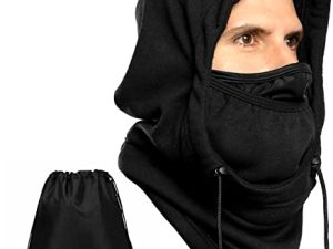 GearTOP Balaclava Best Full Face Premium Ski Mask ، مسخن الرقبة للدراجات النارية وركوب الدراجات (OSFM ، أسود / صوف)