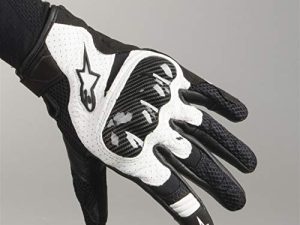 أسود / أبيض Sz 3XL Alpinestars SMX-1 Air V2 قفاز دراجة نارية من الجلد