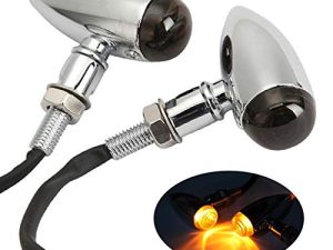 INNOGLOW لإشارات الانعطاف للدراجات النارية مؤشر وميض أمامي وخلفي عالمي لمروحيات / طرادات هوندا سوزوكي ياماها كاواساكي هارلي ديفيدسون أو أي تطبيقات مخصصة 12 فولت (كروم)