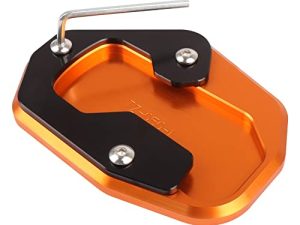 Worldmotop Motorcycle Kickstand Pad Enlarger Extension Side Stand Plate Pad متوافق مع Harley PAN AMERICA 1250 1250S RA1250 S 2021 2022 (برتقالي)