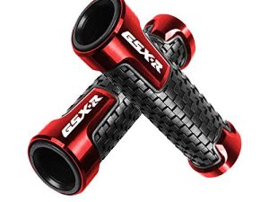 مقود مقود غير قابل للانزلاق للدراجة النارية 7/8 "22 مللي متر مقابض مطاطية لسوزوكي GSXR 600750 1000 (أحمر)