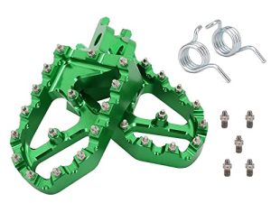 أوتاد قدم الدراجة الترابية JFG RACING ، دواسات قدم للدراجة النارية ، مساند للدراجات النارية لـ KX250F 06-18 / KX250 19-22 / KX450F 07-18 / KX450 19-22 / KLX450R 08-13 / KX250X 21-22 / KX450X 21-22 - أخضر
