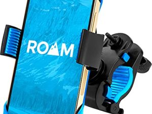 حامل الهاتف العالمي Roam للدراجات النارية ، ومقابض الدراجة ، قابل للتعديل - أزرق - متوافق مع جميع أجهزة iPhone 12 ، 11 ، X ، iPhone 8 ، 8 Plus ، جميع هواتف Samsung Galaxy S21 ، S20 ، S10 أي هاتف يصل عرضه إلى 3.5 بوصة