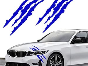 قطعتان من ملصقات علامات المخلب للسيارات ، ملصق سيارة المصباح الأمامي ، ملصق مقلم للخدش من الفينيل للسيارات الرياضية ، سيارات الدفع الرباعي ، الشاحنة الصغيرة ، نافذة الدراجات النارية إلخ (أزرق)