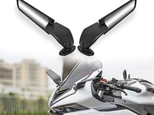 مرايا دراجة نارية من QIDIAN بجناح الرياح ومرايا جانبية دوارة قابلة للتعديل لـ Yama 'YZF R25 R3 R125 R15 V2 V3 مرآة الرؤية الخلفية من الفولاذ المقاوم للصدأ ملحقات جناح الجناح