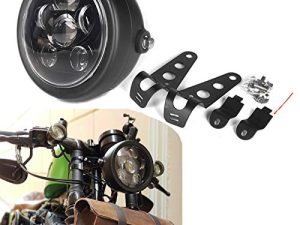 HOZAN 5.75 5-3 / 4 بوصة مصباح أمامي أسود LED للدراجات النارية مع مبيت المصباح للظل لكاواساكي للدراجات النارية سوزوكي للدراجات المترية للطرادات للمروحيات