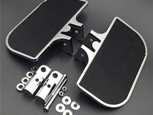 XKH- ألواح أرضية صغيرة من الكروم للركاب للدراجات النارية مساند خلفية للقدمين متوافقة مع Harley Davidson Electra Glide Heritage Softail Fat Boy [B01D0QTP1K]