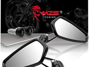 MZS دراجة نارية بار نهاية مرايا الرؤية الخلفية مرآة جانبية أسود 7/8 متوافق مع GROM MSX125 CB500F Z125 Z750 Z900 MT-03 MT-07 FZ-07 MT-09 FZ-09 MT-10 FZ-10 FZ6 FZ8 FZ6R SV650 SV1000 GSXR 600750 1000