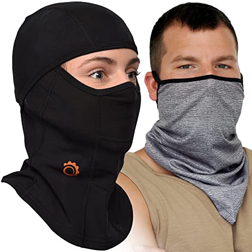 GearTOP Balaclava Best Full Face Sports Mask ، قناع تزلج ممتاز ، مدفئ للرقبة للدراجات النارية وركوب الدراجات (بالاكلافا أسود + باندانا رمادي ، 7-7 1/2) GearTOP Balaclava Best Full Face Sports Mask ، قناع تزلج ممتاز ، مدفئ للرقبة للدراجات النارية وركوب الدراجات (بالاكلافا أسود + باندانا رمادي ، 7-7 1/2)
