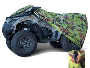 غطاء مقاوم للماء من ATV ، 190T غطاء حماية رباعي للدراجة لحماية جميع الأحوال الجوية من الثلج أو المطر أو الشمس ، يناسب حتى 82 بوصة 4 Wheelers (التمويه XL)