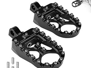 أوتاد قدم عريضة من KEMIMOTO CNC لـ Dyna Sportster FLFB FLSTF Iron 883 Softail Street Glide ، قابلة للدوران 360 درجة MX Chopper Bobber Style Motorcycle Footpegs أسود