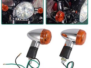 مصابيح إشارة الانعطاف للدراجات النارية من INNOGLOW من الكروم الرصاصة الأمامية والخلفية الوامضة لسيارة Harley Kawasaki Suzuki Yamaha للدراجات النارية Street Standard Custom Bike Cruiser Bobber Chopper (2 قطعة)