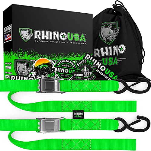 أحزمة ربط من Rhino USA للدراجات النارية (عبوتان) تم اختبارها معمليًا بقوة كسر 3،328 رطل ، مجموعة مربوطة من الصلب Cambuckle مع حلقات ناعمة مدمجة - أفضل من حزام السقاطة (عبوتان باللون الأخضر) أحزمة ربط من Rhino USA للدراجات النارية (عبوتان) تم اختبارها معمليًا بقوة كسر 3،328 رطل ، مجموعة مربوطة من الصلب Cambuckle مع حلقات ناعمة مدمجة - أفضل من حزام السقاطة (عبوتان باللون الأخضر)