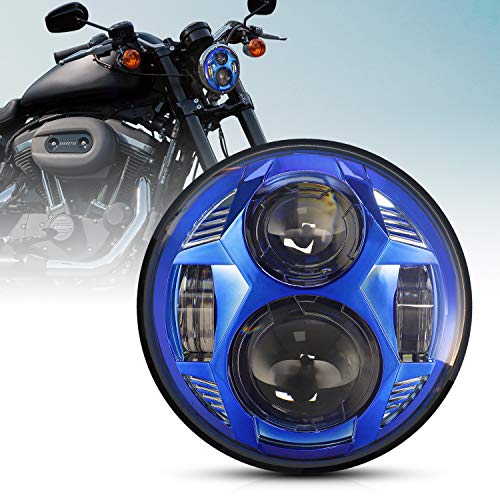 LX-LIGHT Blue 51W 5-3 / 4 "5.75" مصباح LED دائري متوافق مع Dyna Street Bob Super Wide Glide Low Rider Night Rod Train Softail Deuce Custom Sportster Iron 883 LX-LIGHT Blue 51W 5-3 / 4 "5.75" مصباح LED دائري متوافق مع Dyna Street Bob Super Wide Glide Low Rider Night Rod Train Softail Deuce Custom Sportster Iron 883