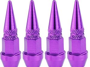 Abfer Spike Valve Stem Caps غطاء ضغط الإطارات الطويل للعجلة غطاء هواء مناسب لمعظم السيارات والشاحنات والدراجات النارية ، بنفسجي