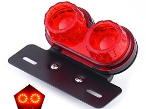 ANKIA 40-LED 40W مصباح خلفي للدراجة النارية مصباح تشغيل مدمج بفرامل وإشارة انعطاف مع دعامة لوحة ترخيص لمروحية Harly Motorcycle Street Cruiser (أحمر)