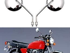 10 مللي متر كروم دراجة نارية المقود مرايا الرؤية الخلفية الجانبية مستديرة متوافقة مع CB 400750 XT25 XVS VRZ 1800 GT750 CRF450