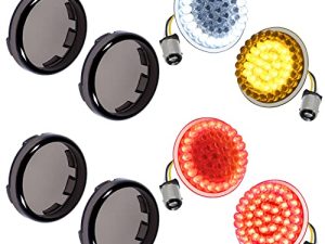 Benlari 2 "1157 LED Turn Signals Lights Kit Bullet Lighting Bulbs 2009-21 Smoke Lens متوافق مع Harley Davidson Touring Dyna Softail Sportster Street Glide Road Glide Special