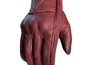 قفازات واقية من الجلد للدراجات النارية في الشوارع للرجال من الجلد الفاخر Oxblood S.