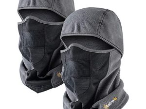 قناع تزلج AstroAI Balaclava للتزلج ، عبوة من قطعتين ، غطاء قناع وجه حراري من الصوف الشتوي للرجال والنساء ، مقاوم للرياح ، مسامي ، معدات الطقس البارد للتزلج ، العمل في الهواء الطلق ، ركوب الدراجات النارية والتزلج على الجليد ، رمادي