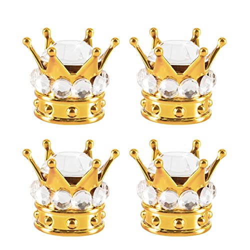 غطاء صمام إطار تاج السيارة من SINGARO ، أغطية جذعية لصمام إطار التاج المطلي بالكروم والكريستال اللامع ، تنطبق على السيارات والشاحنات والدراجات والدراجات النارية ، ملحقات السيارة الخارجية (4 قطع ذهبية) غطاء صمام إطار تاج السيارة من SINGARO ، أغطية جذعية لصمام إطار التاج المطلي بالكروم والكريستال اللامع ، تنطبق على السيارات والشاحنات والدراجات والدراجات النارية ، ملحقات السيارة الخارجية (4 قطع ذهبية)