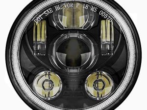SUNPIE Bright 5-3 / 4 5.75 inch Halo LED Headlight Black متوافق مع H_arley Motorcycles XL883 / XL1200 Glide Deuce Street 500 / Street 750 مقاوم للماء 6000K أبيض معدن الألمنيوم استبدال المصابيح الأمامية