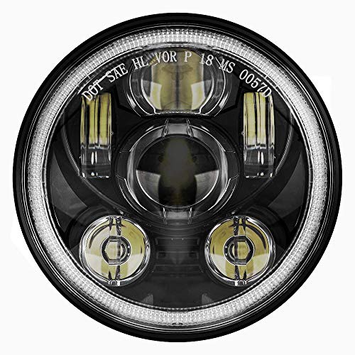 SUNPIE Bright 5-3 / 4 5.75 inch Halo LED Headlight Black متوافق مع H_arley Motorcycles XL883 / XL1200 Glide Deuce Street 500 / Street 750 مقاوم للماء 6000K أبيض معدن الألمنيوم استبدال المصابيح الأمامية SUNPIE Bright 5-3 / 4 5.75 inch Halo LED Headlight Black متوافق مع H_arley Motorcycles XL883 / XL1200 Glide Deuce Street 500 / Street 750 مقاوم للماء 6000K أبيض معدن الألمنيوم استبدال المصابيح الأمامية