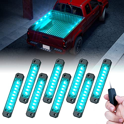 Xprite Cyan Truck Pickup Bed Light Kits، 72 LED Rock Lighting Access w / On | Off Switch، Universal for Footwells، Cargo Rail Lights، UTV ATV، Cars Underglow Running Boards، Golf Cart، Motorcycle Xprite Cyan Truck Pickup Bed Light Kits، 72 LED Rock Lighting Access w / On | Off Switch، Universal for Footwells، Cargo Rail Lights، UTV ATV، Cars Underglow Running Boards، Golf Cart، Motorcycle