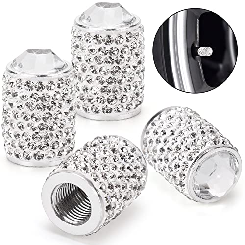 أغطية صمام إطارات ToBeQueen Bling ، 4 عبوات من أغطية إطارات من الكريستال المصنوع يدويًا من حجر الراين ، ملحقات عالمية للسيارة أغطية صمام إطارات ToBeQueen Bling ، 4 عبوات من أغطية إطارات من الكريستال المصنوع يدويًا من حجر الراين ، ملحقات عالمية للسيارة