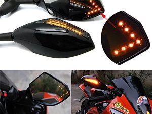دراجة نارية LED بدوره إشارة مرايا الرؤية الخلفية مع السهم لهوندا سوزوكي سباق الدراجة الرياضة الدراجة
