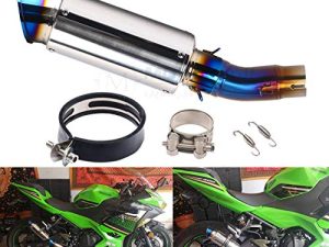 KAJIMOTOR دراجة نارية الانزلاق على العادم أنبوب وصلة متوسطة 51 مللي متر كاتم صوت توصيل أنبوب خلفي بدون DB killer لكاواساكي نينجا 400250 2017 2018 2019