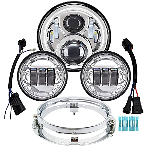 AlyoNed مصباح أمامي LED للدراجات النارية مقاس 7 بوصات مقاس 4.5 بوصات ، مجموعة DOT متوافقة مع Harley Davidson Fat Boy Street Glide Heritage Softail Road King Switchback Electra Glide Ultra Classic Chrome AlyoNed مصباح أمامي LED للدراجات النارية مقاس 7 بوصات مقاس 4.5 بوصات ، مجموعة DOT متوافقة مع Harley Davidson Fat Boy Street Glide Heritage Softail Road King Switchback Electra Glide Ultra Classic Chrome