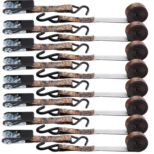 أحزمة ربط سقاطة قياسية XSTRAP - 8PK - 1 '' x 10 ft - 900 LB Break Strength Cargo Straps for Moving Hardware، Lawn Equipment، Motorcycle (Camouflage2) أحزمة ربط سقاطة قياسية XSTRAP - 8PK - 1 '' x 10 ft - 900 LB Break Strength Cargo Straps for Moving Hardware، Lawn Equipment، Motorcycle (Camouflage2)