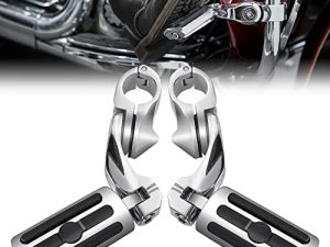 أوتاد KEMIMOTO للطرق السريعة للدراجات النارية ، مسند للقدم من أجل Road Glide Street Glide Electra Glide Road King مع 1.25 واقي للمحرك ، كروم