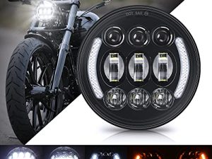 مصباح أمامي SUPAREE 5-3 / 4 "5.75 بوصة LED مع إشارة انعطاف Halo DRL لـ Dyna Street Bob Super Wide Glide Low Rider Night Rod Train Softail Deuce Sportster Iron 883