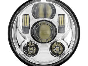 SUNPIE Bright 5-3 / 4 5.75 inch Silver LED Headlight متوافق مع H_arley Motorcycles XL883 / XL1200 Glide Deuce Street 500 / Street 750 IP67 مقاوم للماء 6000K أبيض معدن الألومنيوم استبدال المصابيح الأمامية