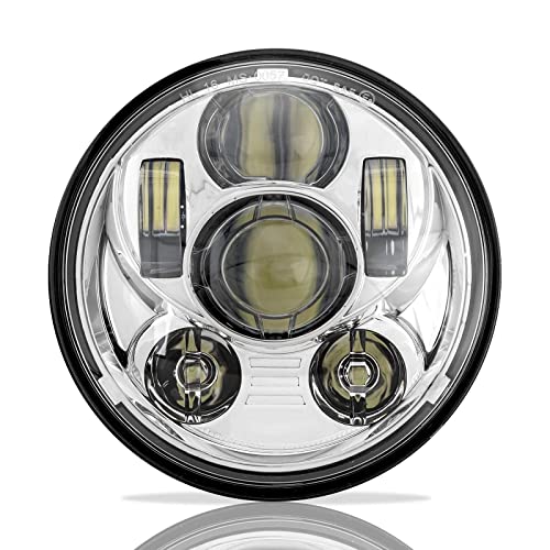 SUNPIE Bright 5-3 / 4 5.75 inch Silver LED Headlight متوافق مع H_arley Motorcycles XL883 / XL1200 Glide Deuce Street 500 / Street 750 IP67 مقاوم للماء 6000K أبيض معدن الألومنيوم استبدال المصابيح الأمامية SUNPIE Bright 5-3 / 4 5.75 inch Silver LED Headlight متوافق مع H_arley Motorcycles XL883 / XL1200 Glide Deuce Street 500 / Street 750 IP67 مقاوم للماء 6000K أبيض معدن الألومنيوم استبدال المصابيح الأمامية