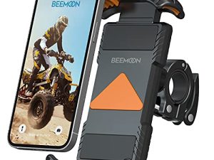 حامل هاتف للدراجة النارية من beemoon ، حامل هاتف عالمي لسكوتر الدراجة النارية والمقود يناسب Galaxy S22 Ultra S20 ، iPhone 14 Plus / 13 Pro Max ، LG ، More 4.7 "- 6.8" Smartphone Orange
