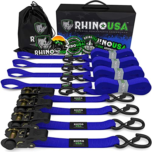 أشرطة ربط سقاطة من RHINO USA (4PK) - 1،823 رطلًا مضمونًا لأقصى قوة للكسر ، بما في ذلك (4) أربطة رباط ممتازة 1 بوصة × 15 قدمًا مع مقابض مبطنة. أفضل لنقل وتأمين البضائع (حزم 4 زرقاء) أشرطة ربط سقاطة من RHINO USA (4PK) - 1،823 رطلًا مضمونًا لأقصى قوة للكسر ، بما في ذلك (4) أربطة رباط ممتازة 1 بوصة × 15 قدمًا مع مقابض مبطنة. أفضل لنقل وتأمين البضائع (حزم 4 زرقاء)