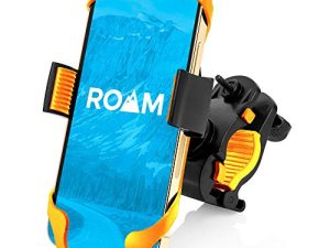 حامل الهاتف العالمي Roam للدراجات النارية ، ومقود الدراجة ، قابل للتعديل - برتقالي - متوافق مع جميع أجهزة iPhone 12 ، 11 ، X ، iPhone 8 ، 8 Plus ، جميع هواتف Samsung Galaxy S21 ، S20 ، S10 أي هاتف يصل عرضه إلى 3.5 بوصة