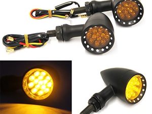 2 قطعة العنبر CNC دراجة نارية رصاصة LED بدوره إشارة ضوء مؤشر وامض الجبهة الخلفية الذيل ضوء متوافق مع Honda HarleyYamaha Suzuki Kawasaki