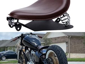مقعد فردي مصنوع من الجلد البني المخصص للدراجة النارية مع لوحة أساسية زنبركية لسيارة Sportster XL 1200883 48 مروحية بوبر داينا منخفضة