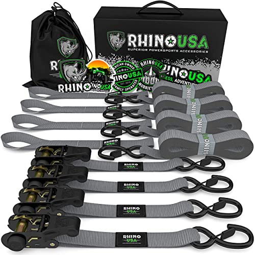 أحزمة ربط سقاطة من Rhino USA (4PK) - 1،823 رطلًا مضمونًا لأقصى قوة للكسر ، بما في ذلك (4) أربطة ربط سقاطة فاخرة 1 بوصة × 15 قدمًا مع مقابض مبطنة. الأفضل لنقل البضائع وتأمينها أحزمة ربط سقاطة من Rhino USA (4PK) - 1،823 رطلًا مضمونًا لأقصى قوة للكسر ، بما في ذلك (4) أربطة ربط سقاطة فاخرة 1 بوصة × 15 قدمًا مع مقابض مبطنة. الأفضل لنقل البضائع وتأمينها