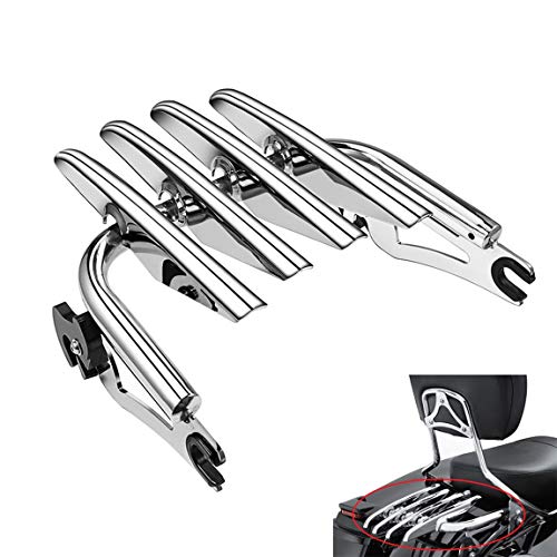 رف أمتعة قابل للفصل من الكروم PBYMT متوافق مع Harley Touring Street Glide Road King Electra Glide 2009-2022 رف أمتعة قابل للفصل من الكروم PBYMT متوافق مع Harley Touring Street Glide Road King Electra Glide 2009-2022