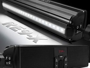 GoHawk RE9-X Gen.3 مقاوم للماء بلوتوث مكبرات صوت ستيريو للدراجات النارية LED Soundbar 7 / 8-1.25 in.