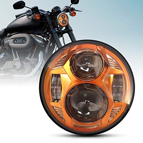 LX-LIGHT DOT معتمد 51W 5-3 / 4 "5.75" مصباح LED دائري للعرض متوافق مع دراجات Haley النارية ، برتقالي LX-LIGHT DOT معتمد 51W 5-3 / 4 "5.75" مصباح LED دائري للعرض متوافق مع دراجات Haley النارية ، برتقالي