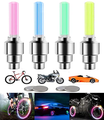 YUERR 4 قطع LED أضواء عصا عجلة الدراجة سيارة إطار صمام الجذوع قبعات دراجة نارية مقاومة للماء الإطارات وتحدث أضواء وامضة اكسسوارات عاكسة رائعة للأطفال الرجال والنساء (M-4 متعدد الألوان) YUERR 4 قطع LED أضواء عصا عجلة الدراجة سيارة إطار صمام الجذوع قبعات دراجة نارية مقاومة للماء الإطارات وتحدث أضواء وامضة اكسسوارات عاكسة رائعة للأطفال الرجال والنساء (M-4 متعدد الألوان)